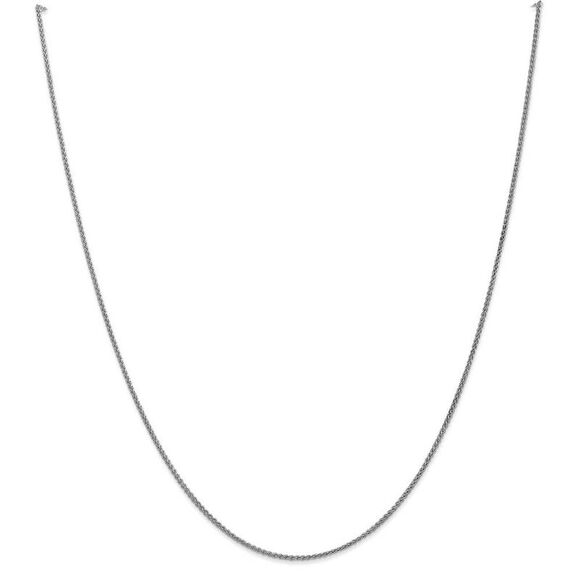 1.25mm 10k White Gold Solid Spiga Chain Anklet, 10 Inch - Picture 1 of 6
